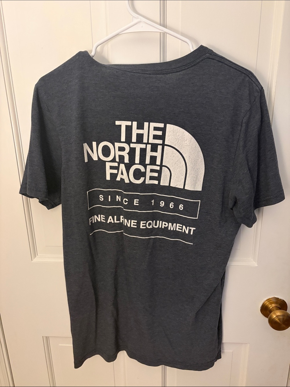 The North Face Men's Short Sleeve Tee - Charcoal with White Logo - Picture 2 of 2